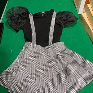 Forever21 Girls Suspender Skirt and Dressy Top